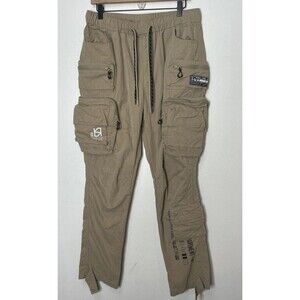 Smoke Rise Cargo Pants Mens Medium Beige Khaki Streetwear Utility Y2K